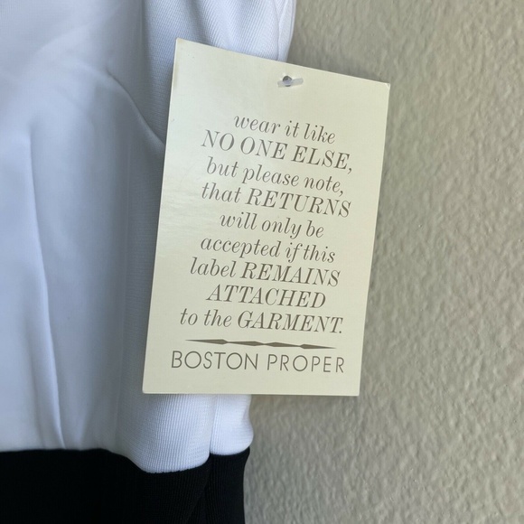 Boston Proper Women' Formal Evening Maxi Dress Color Block Black White Medium - Picture 4 of 10